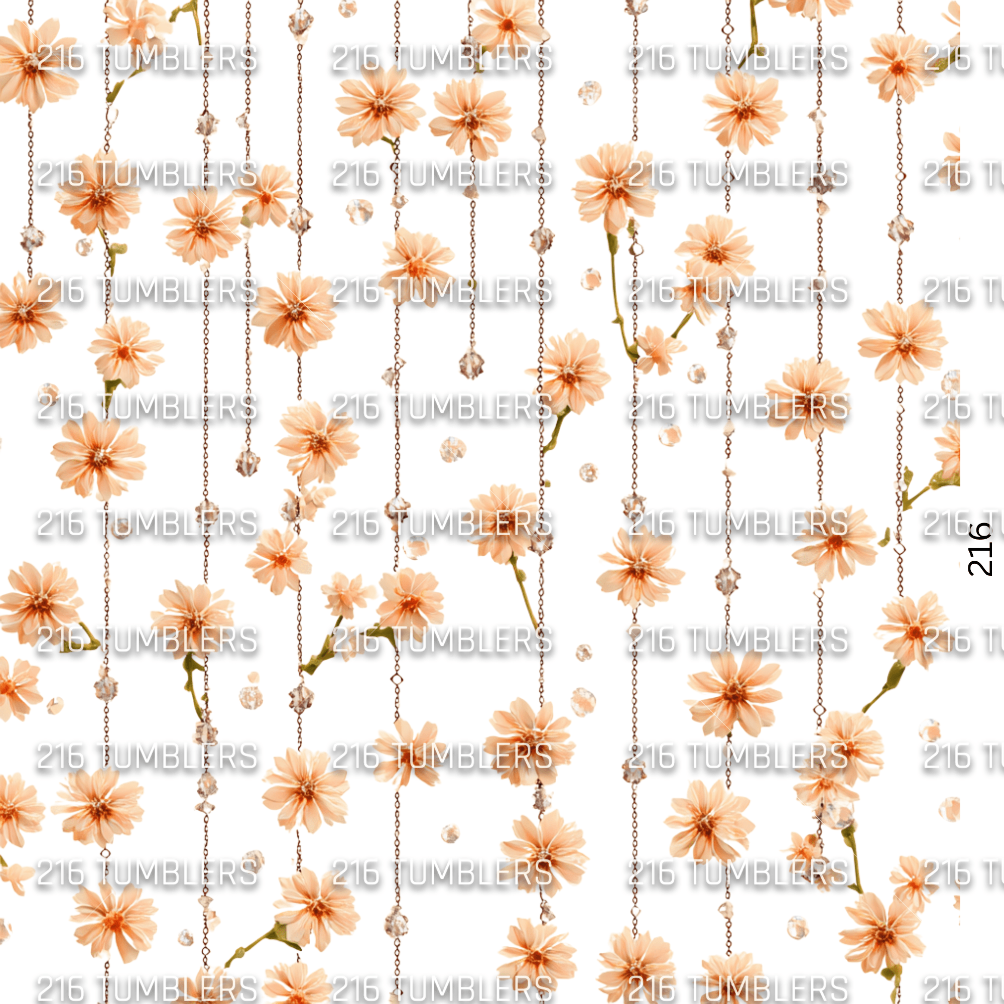 957 PEACH FLOWER STRANDS - 216 Tumblers
