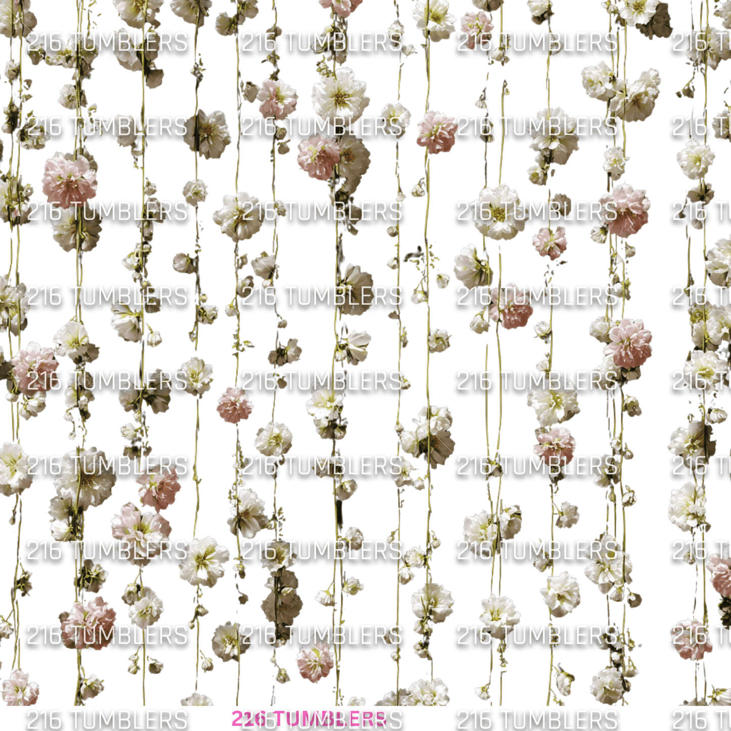 961 WHITE FLORAL STRANDS - 216 Tumblers