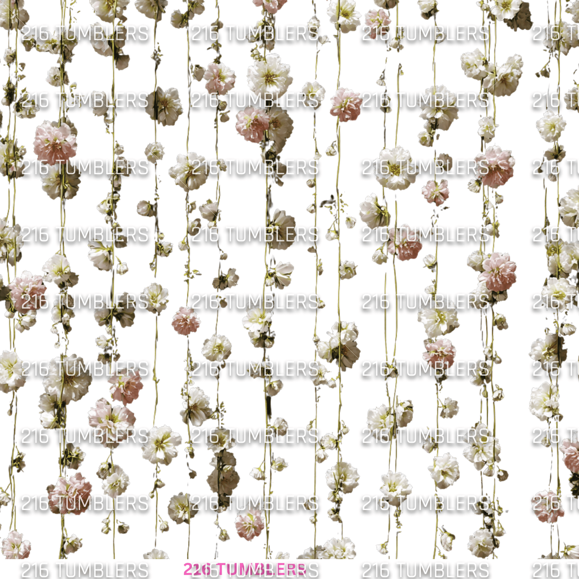 961 WHITE FLORAL STRANDS - 216 Tumblers