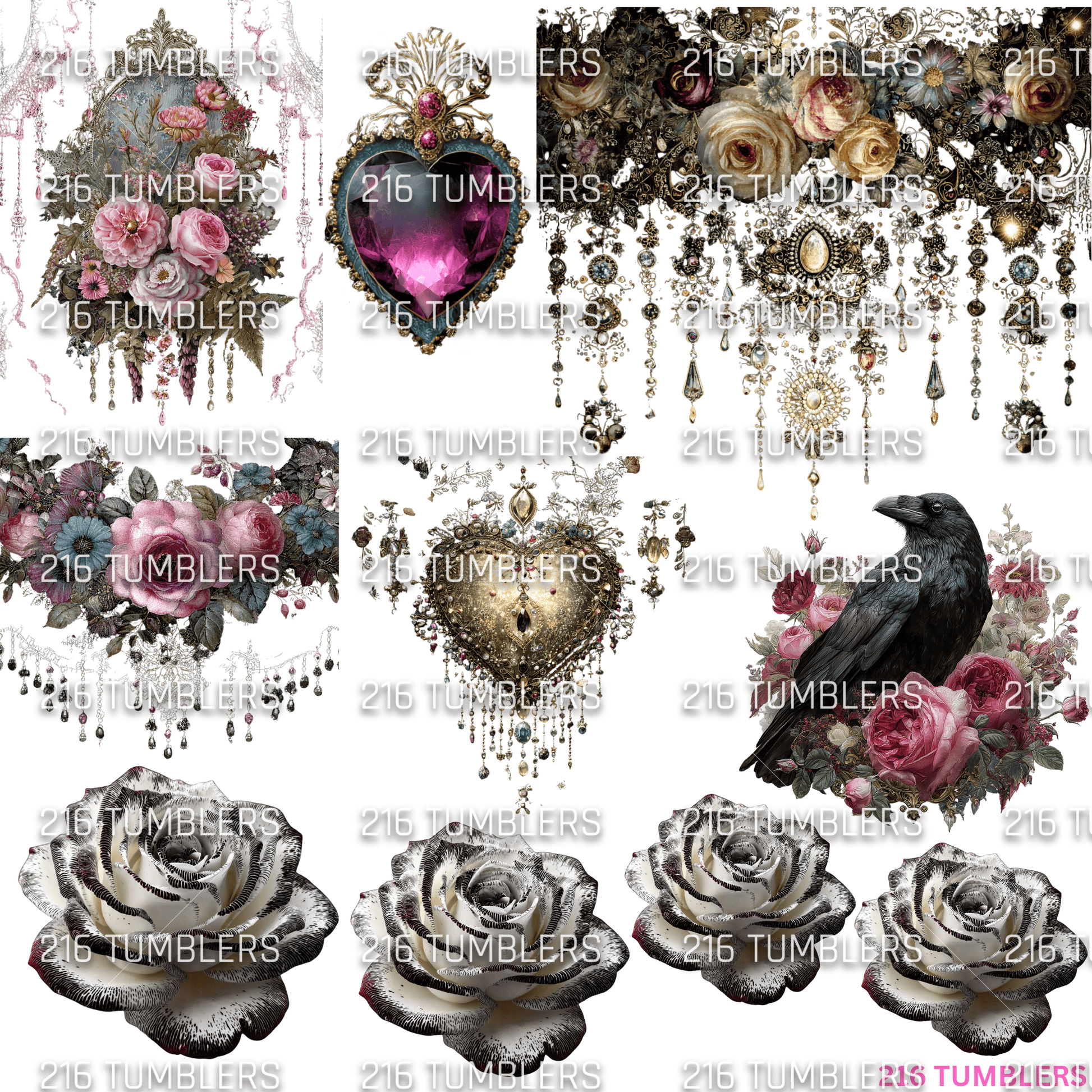 970 SWEET JEWELS AND FLOWERS - 216 Tumblers