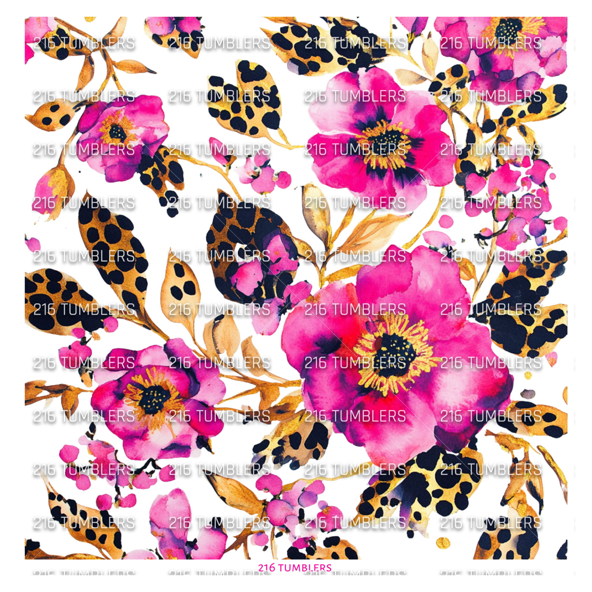 984 PINK AND GOLD FLORAL - 216 Tumblers