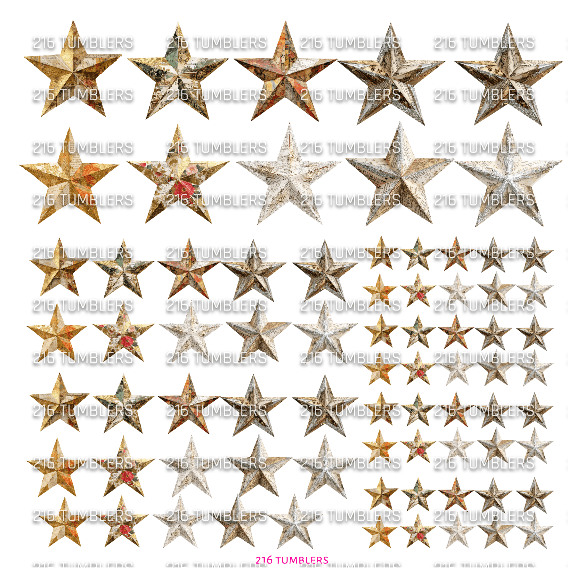 994 DECORATED STARS - 216 Tumblers