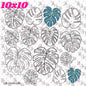 10X10- 158 MONSTERA OUTLINES