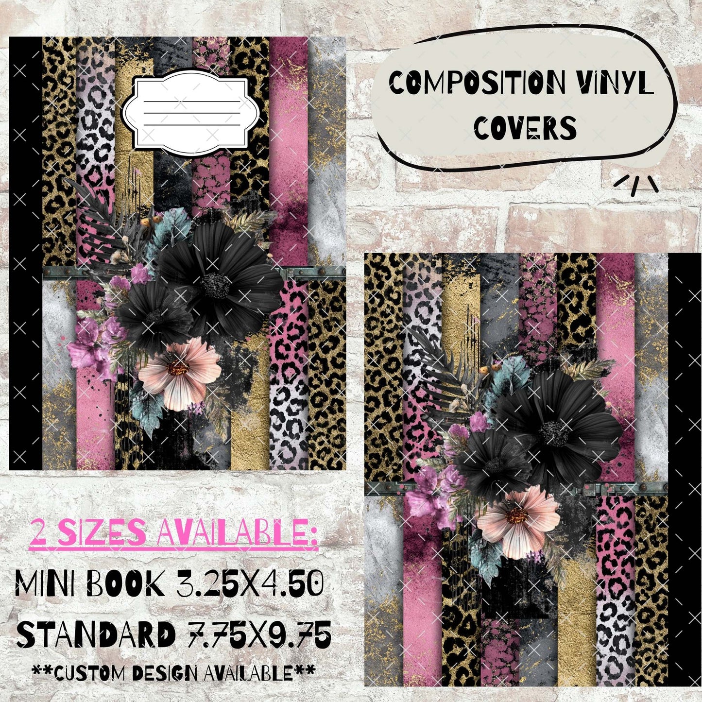 COMPOSITION BOOK VINYL - LEOPARD BANDS