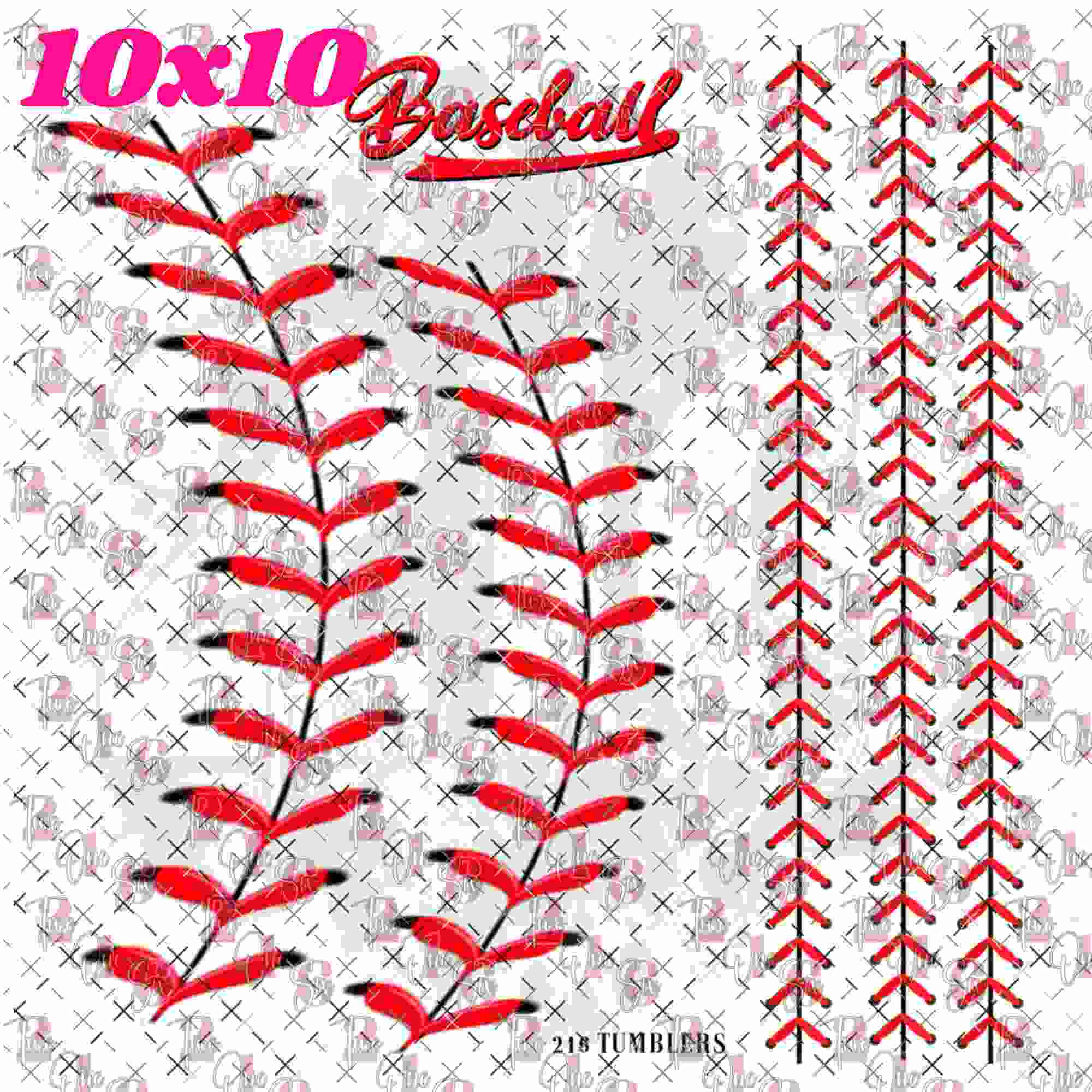 10X10-  219 BASEBALL STITCHES
