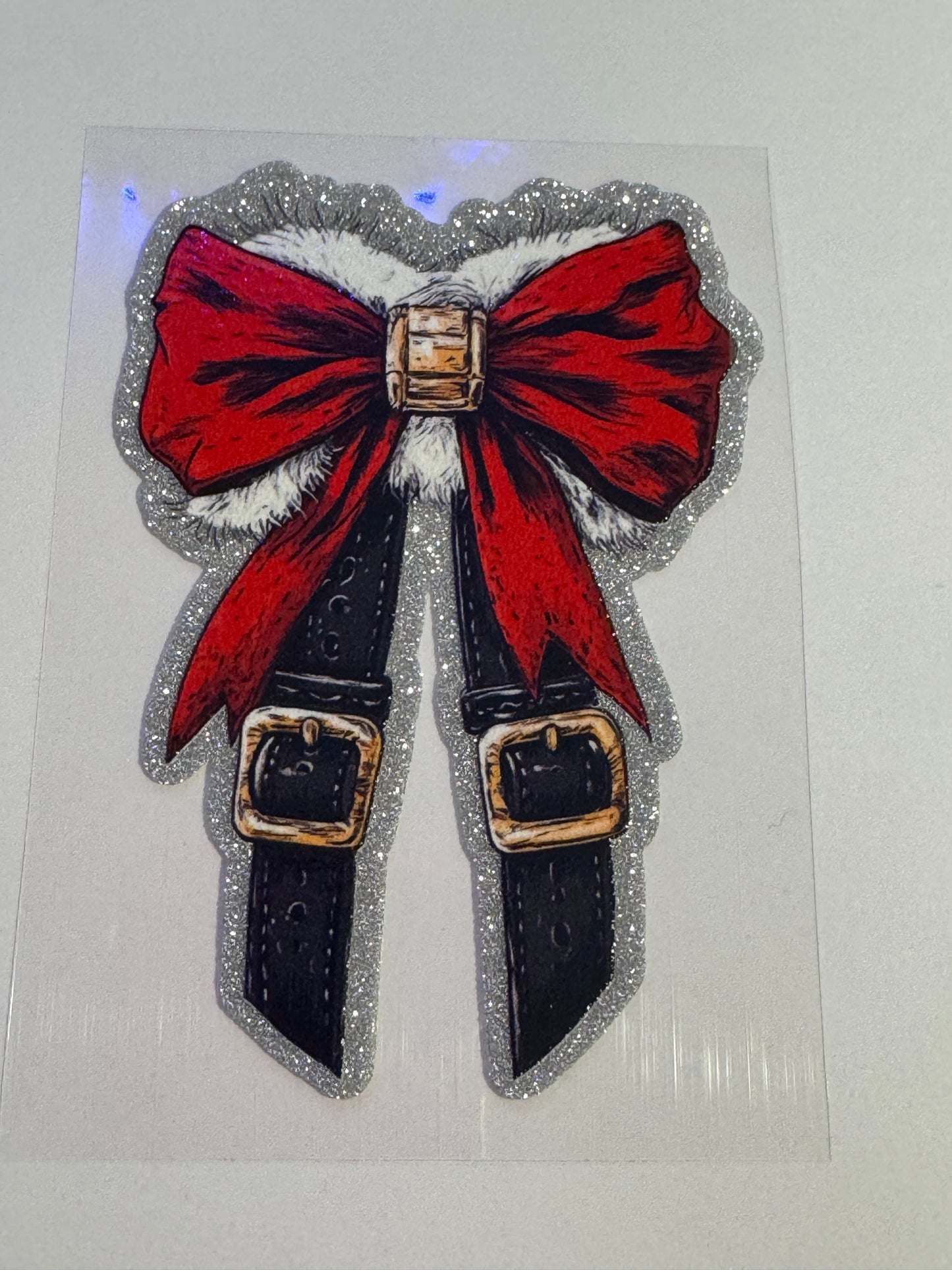 GLITTER UVDTF 399 SANTA BUCKLE BOW
