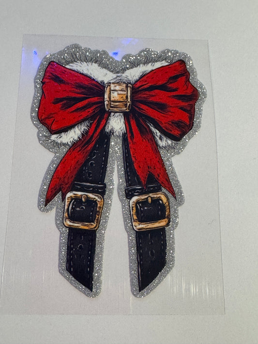 GLITTER UVDTF 399 SANTA BUCKLE BOW