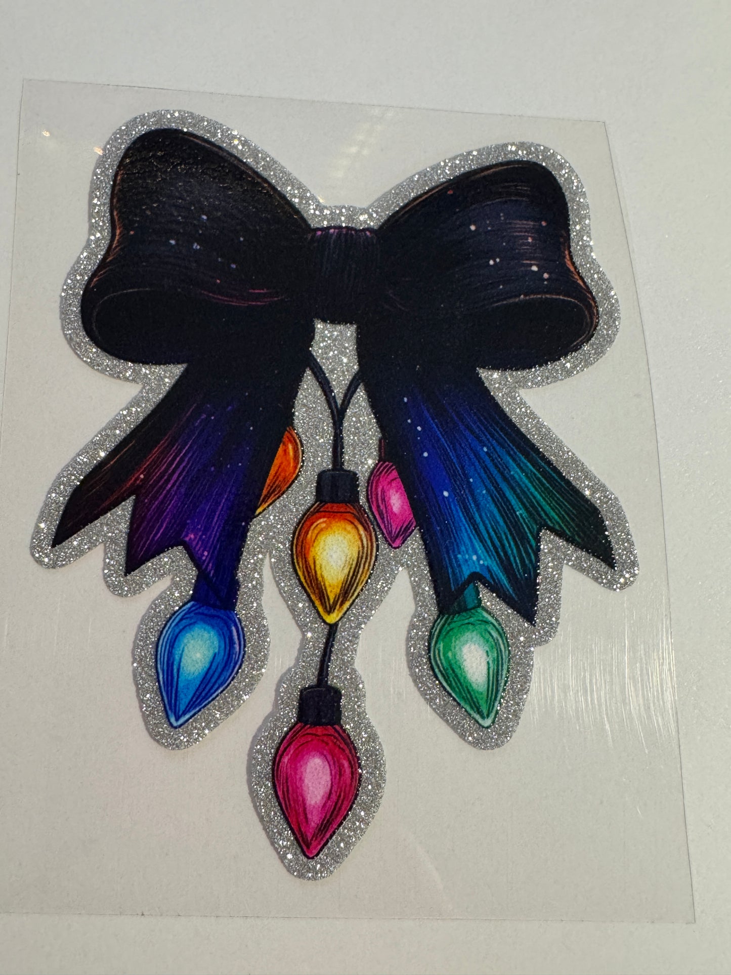 GLITTER UVDTF 416 CHRISTMAS LIGHTS BOW