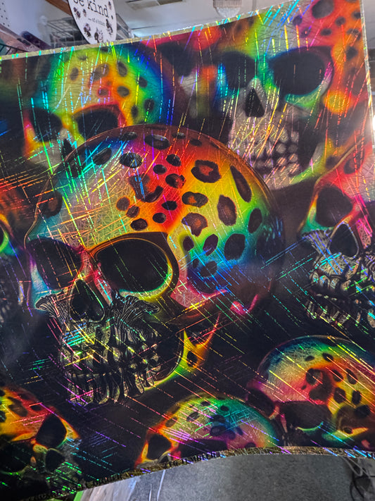 SCRATCH HOLO - 8054 LEOPARD SKULL 10X10 *NEW PRODUCT