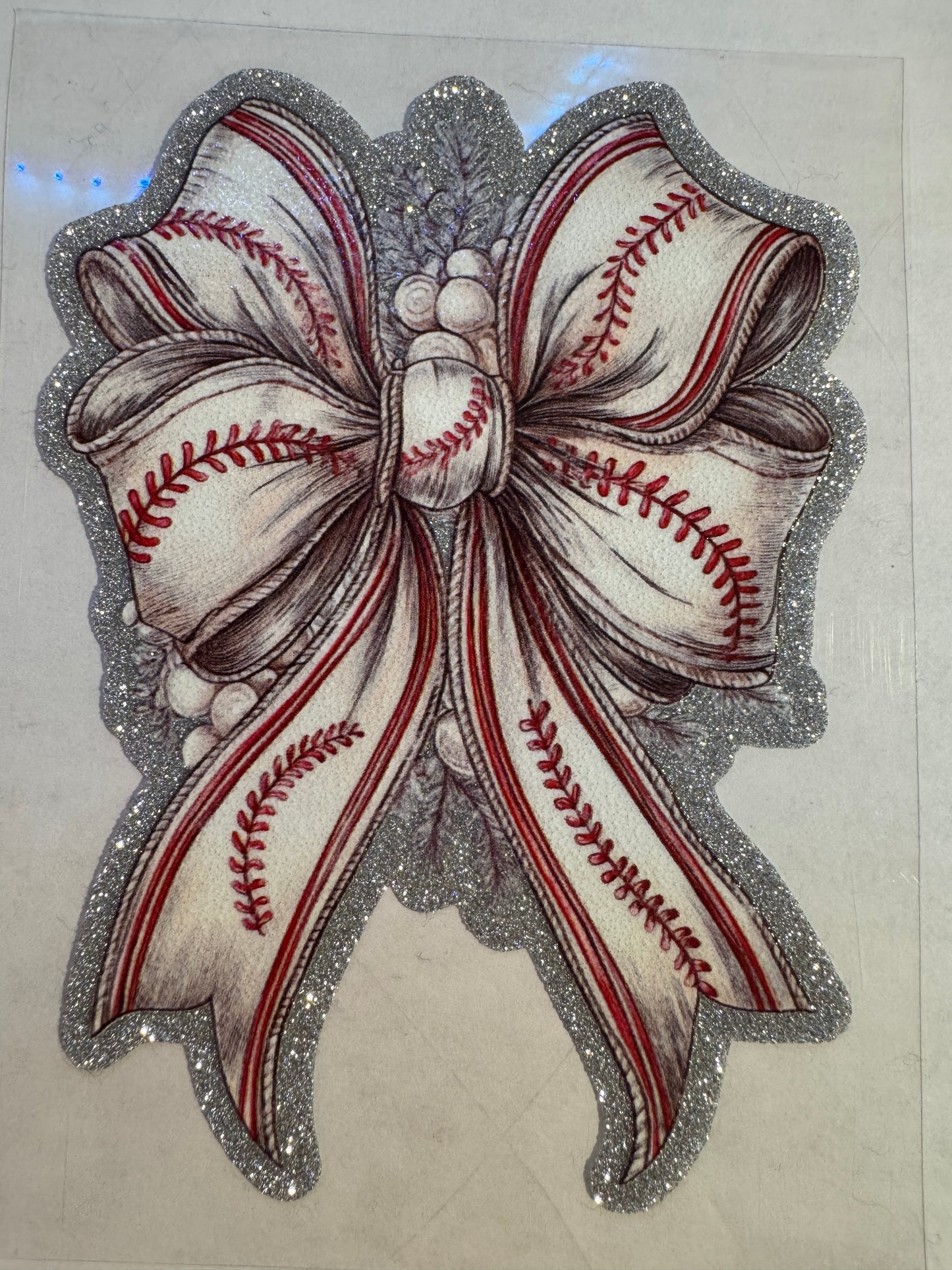 GLITTER UVDTF 405 BASEBALL BOW