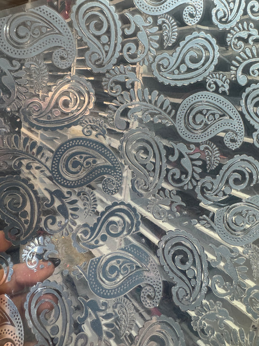 SILVER FOIL PAISLEY