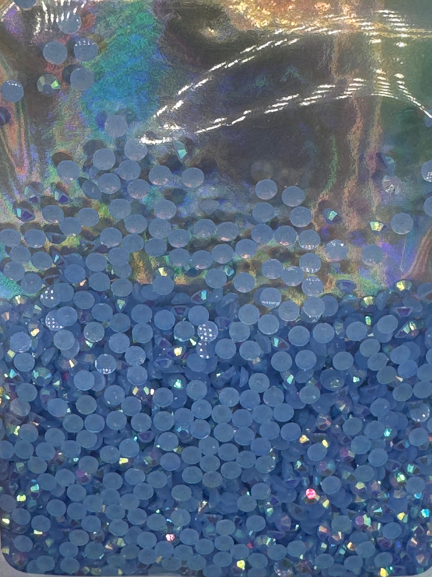 3mm RESIN RHINESTONES LIGHT SAPPHIRE AB JELLY
