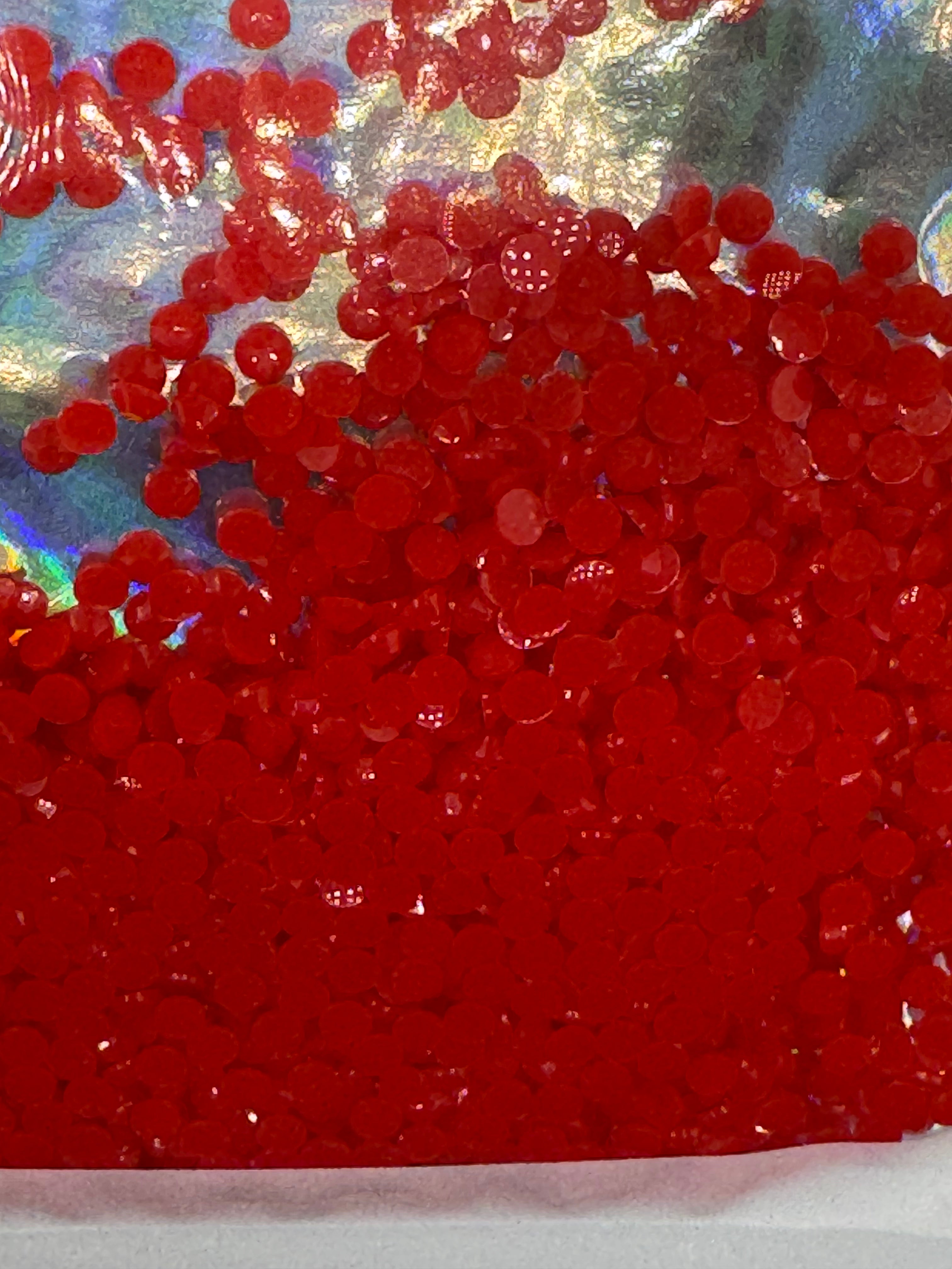 3mm RESIN RHINESTONES SEMI TRANSPARENT SIAM JELLY