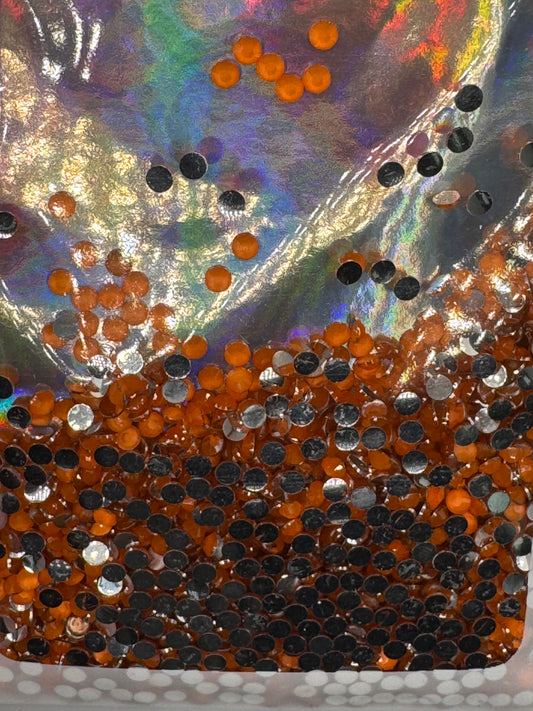 3mm RESIN RHINESTONES ORANGE NEON SILVER BACK
