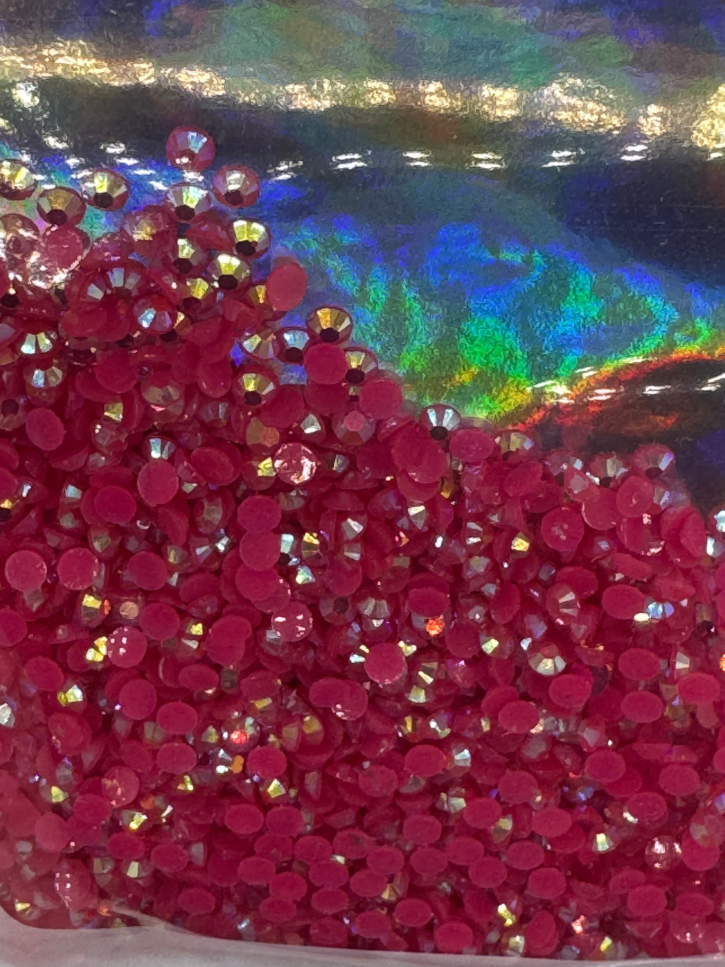 3mm RESIN RHINESTONES DARK ROSE AB JELLY