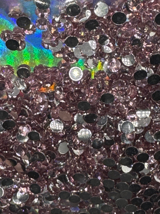 3mm RESIN RHINESTONES LIGHT PINK SILVER BACK