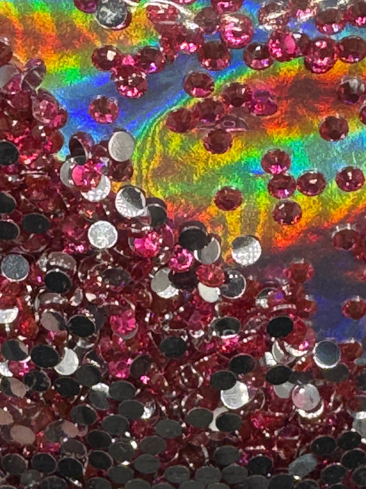 3mm RESIN RHINESTONES LIGHT ROSE SILVER BACK