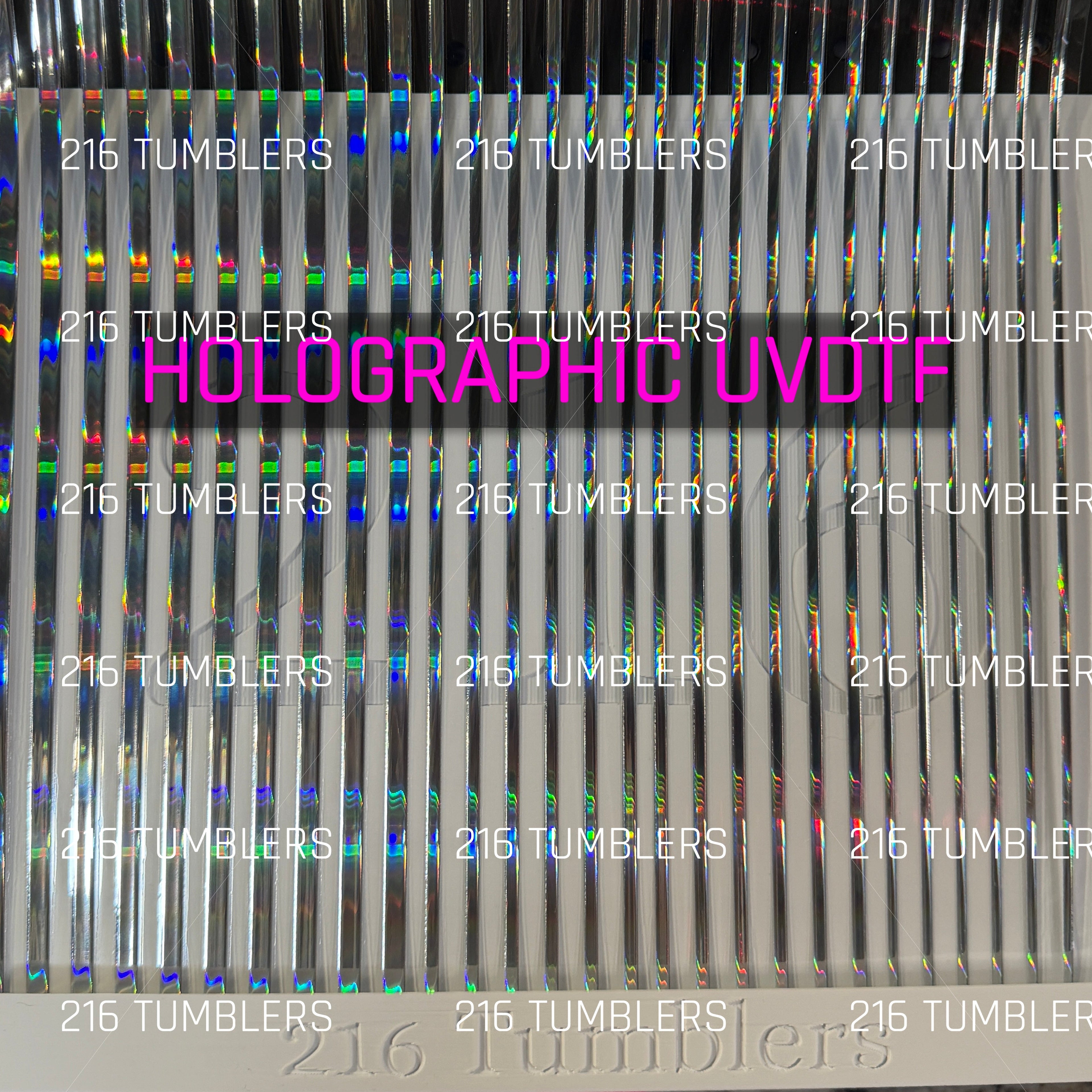 SILVER HOLOGRAPHIC PINSTRIPES UVDTF 11.25X11.25