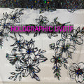 BLACK SHARDS HOLOGRAPHIC FLORAL OUTLINE 11.25X11.25