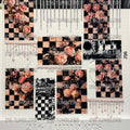 1181 CHECKER FLORAL W/DANGLES - MIXED MEDIA UVDTF