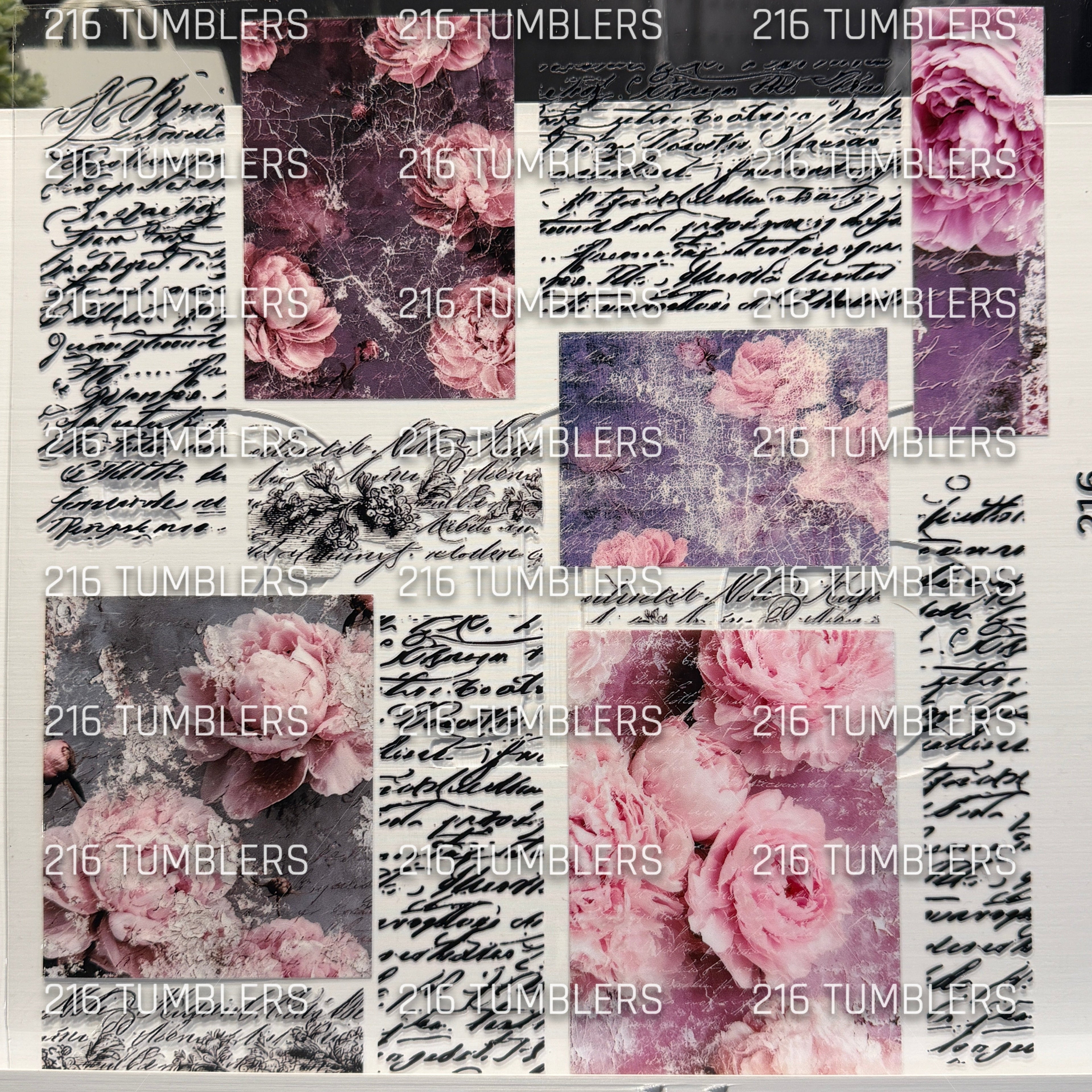 1182 SCRIPTED ROSES MIXED MEDIA UVDTF