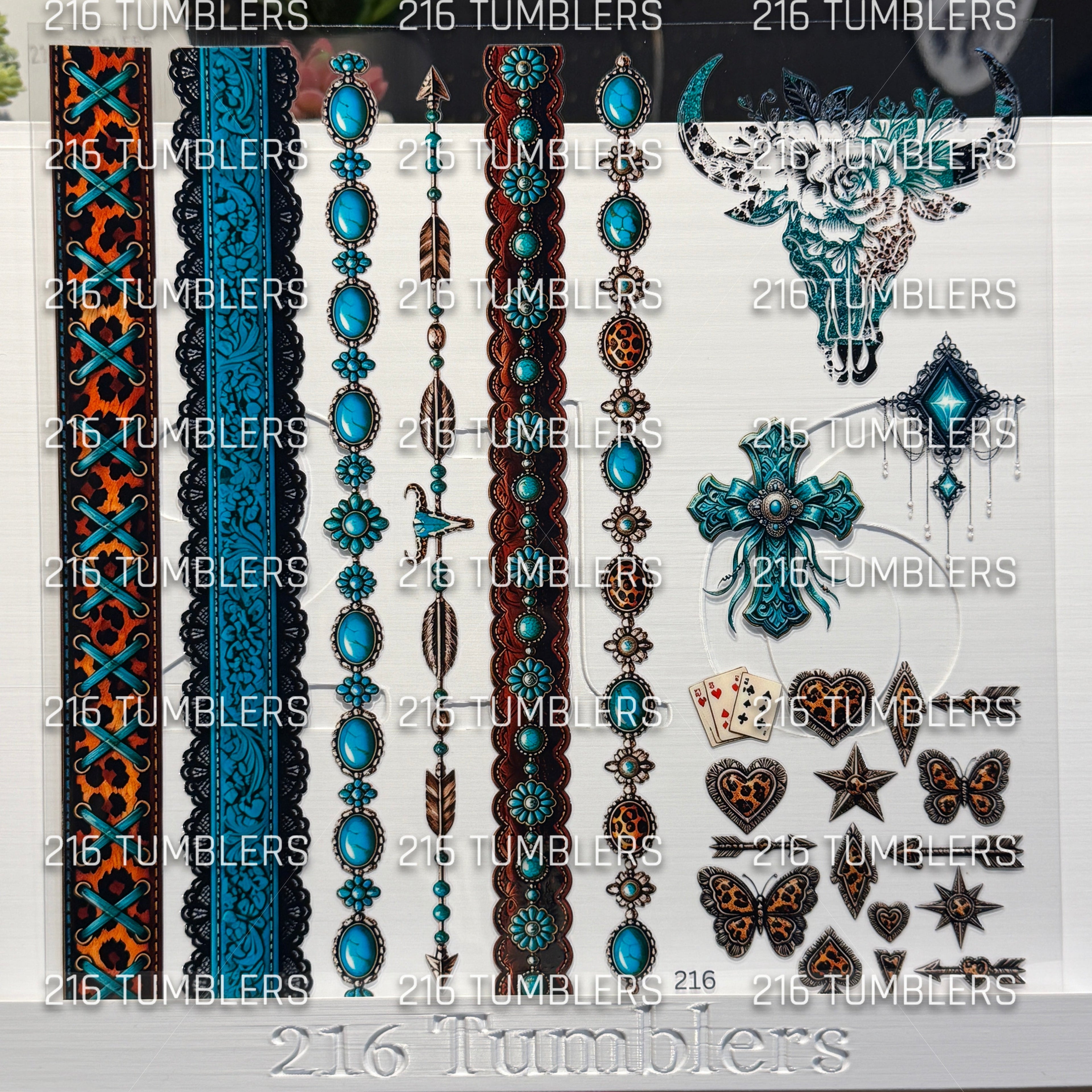 1057 LACE LEOPARD & TURQUOISE