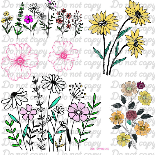 706 SARA COLORED FLOWERS