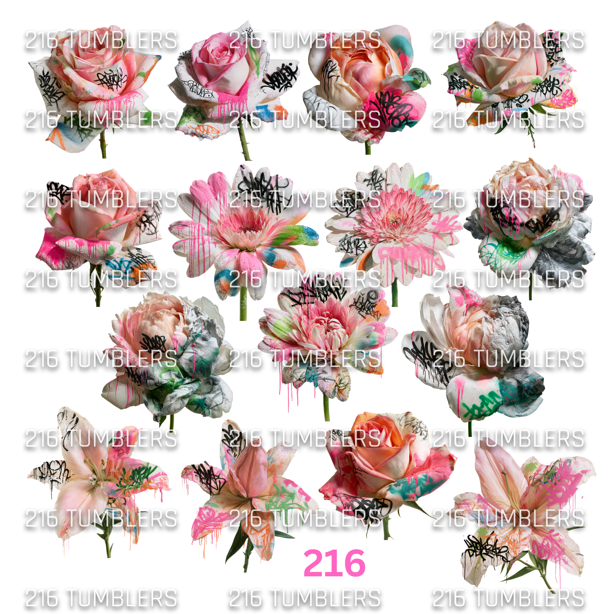1162 GRAFFITI  FLOWERS