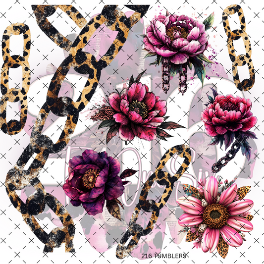227 LEOPARD CHAINS W/ FLOWERS