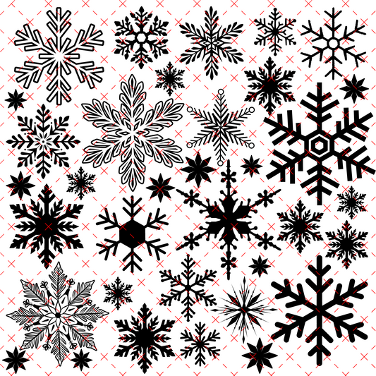 10X10 OUTLINES  #13 SNOWFLAKES
