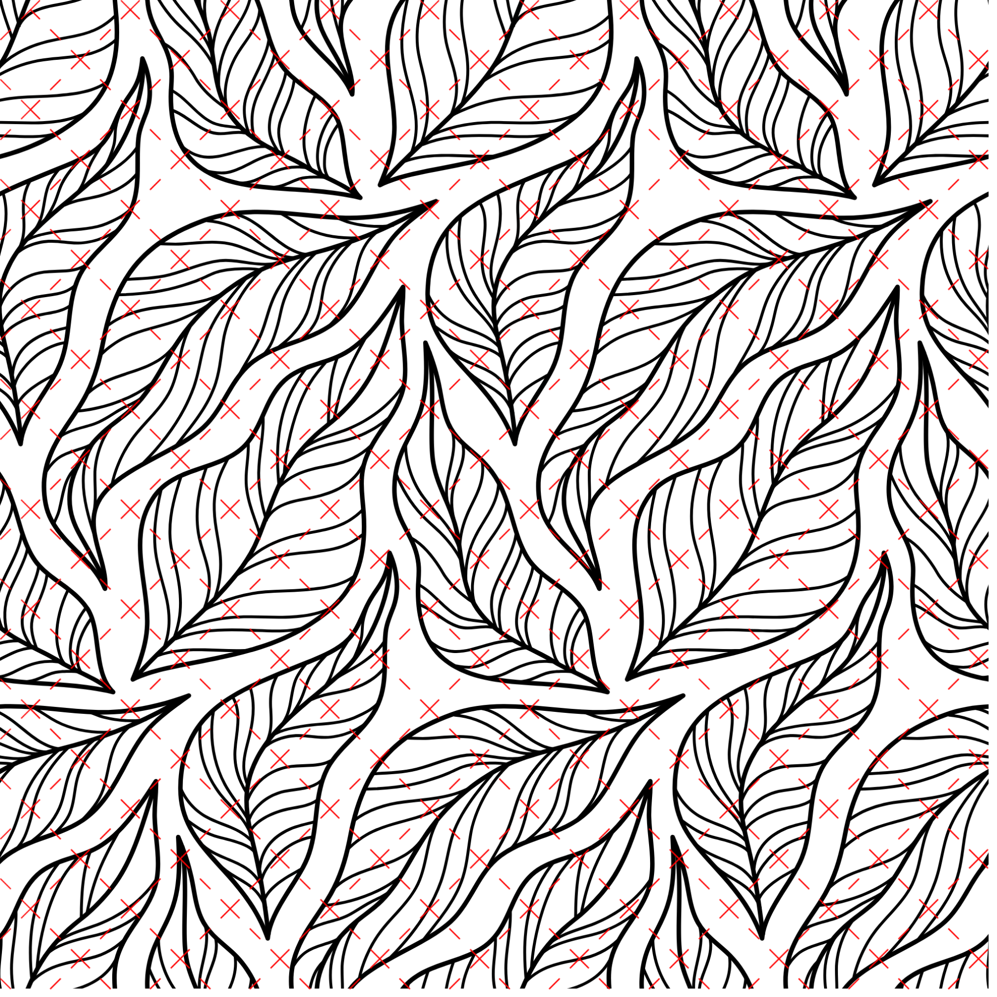 10X10 OUTLINES  #18 LEAF LINES