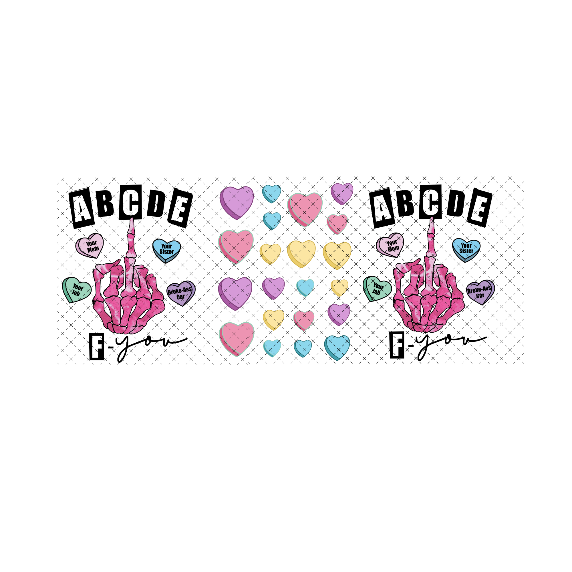 16OZ A B C D E F YOU  DECALS & ELEMENTS