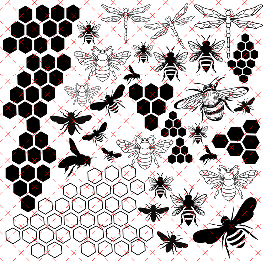 10X10 OUTLINES  #16 BEE HIVES