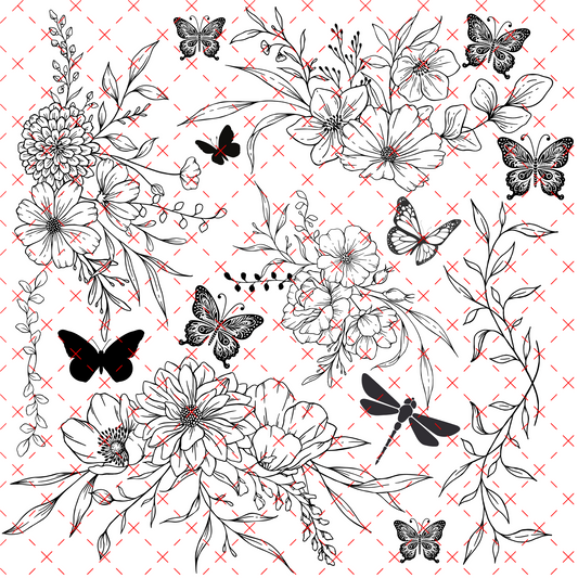 10X10 OUTLINES  #14 BUTTERFLIES