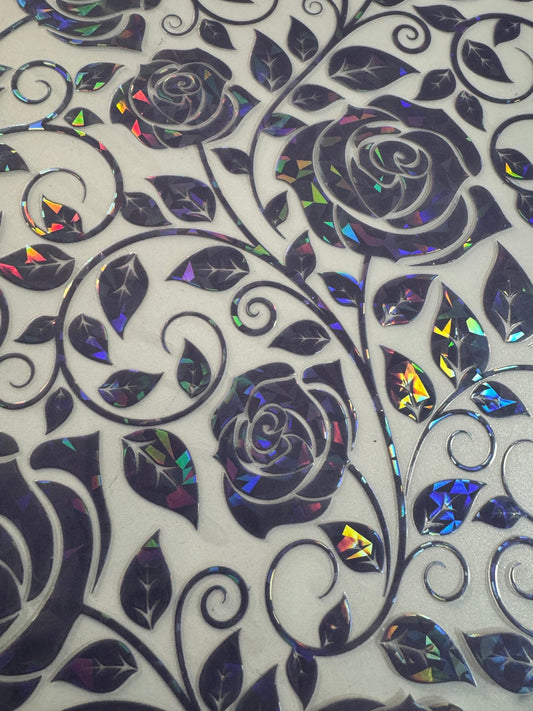 BLACK HOLOGRAM TOOLED ROSE - 216 Tumblers