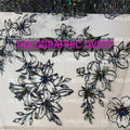 BLACK SHARDS HOLOGRAPHIC FLORAL OUTLINE 11.25X11.25 - 216 Tumblers