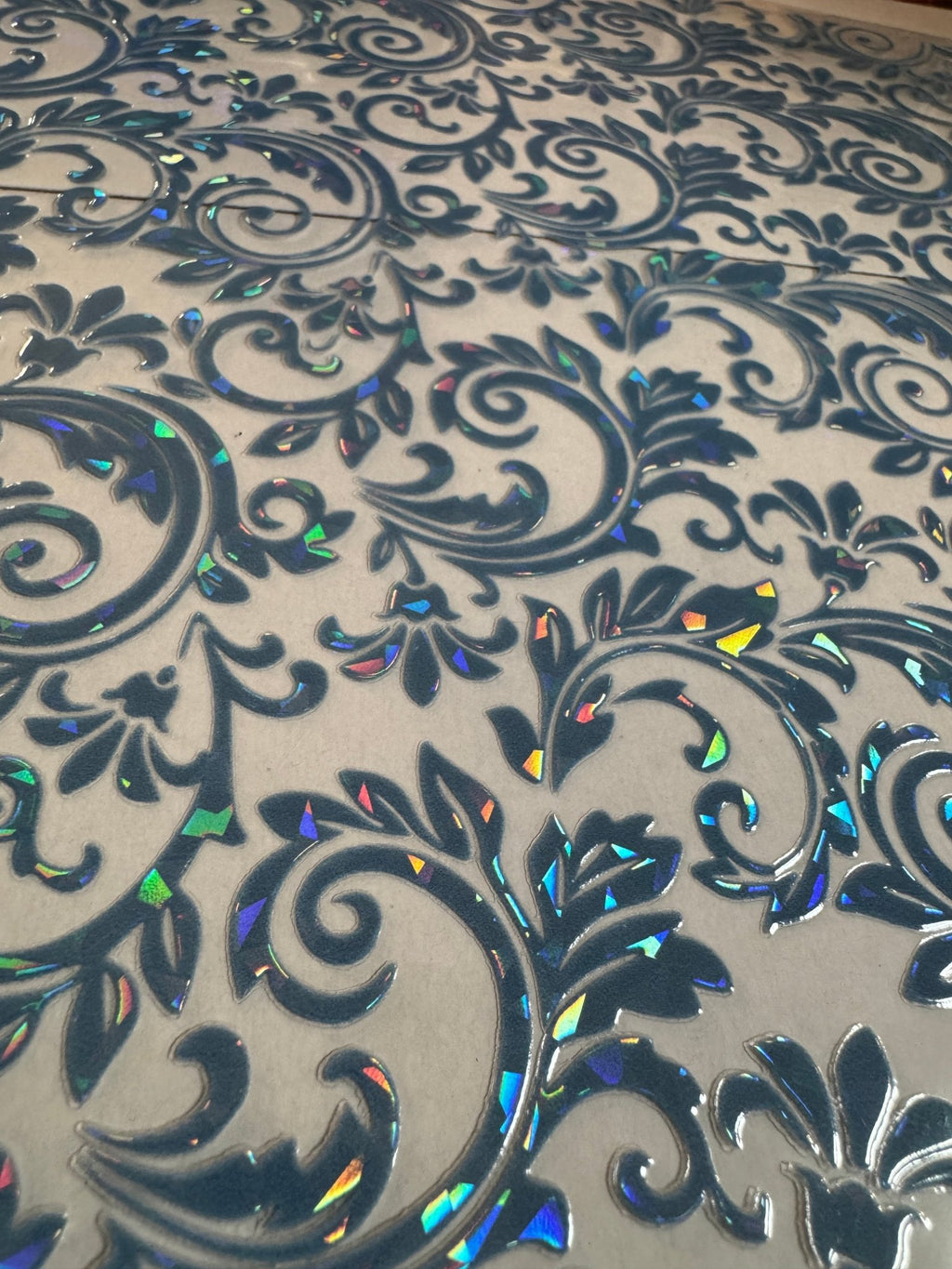 BLUE GRAY HOLOGRAM TOOLED LEATHER - 216 Tumblers