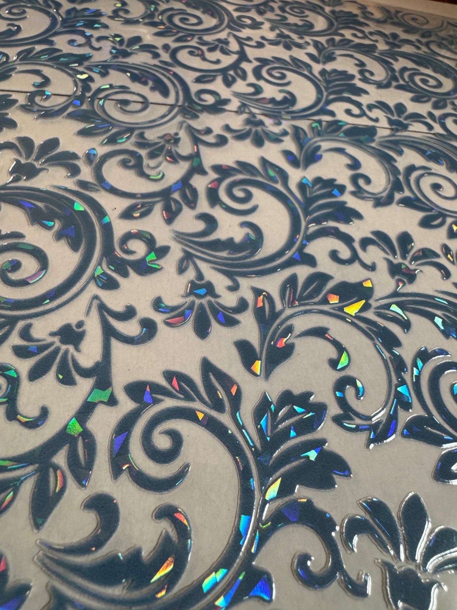 BLUE GRAY HOLOGRAM TOOLED LEATHER - 216 Tumblers