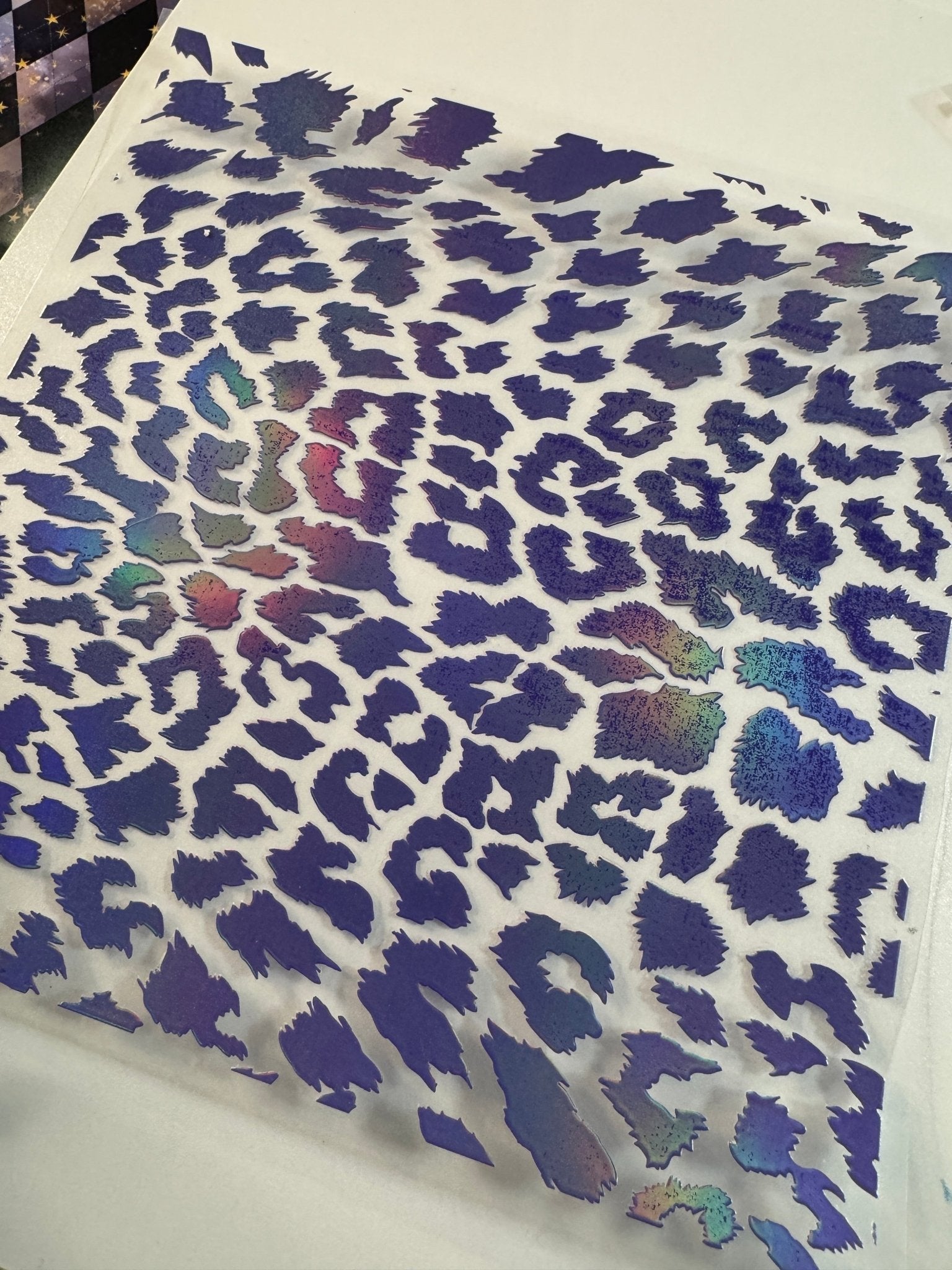 BLUE HOLOGRAPHIC LEOPARD PRINT - 216 Tumblers