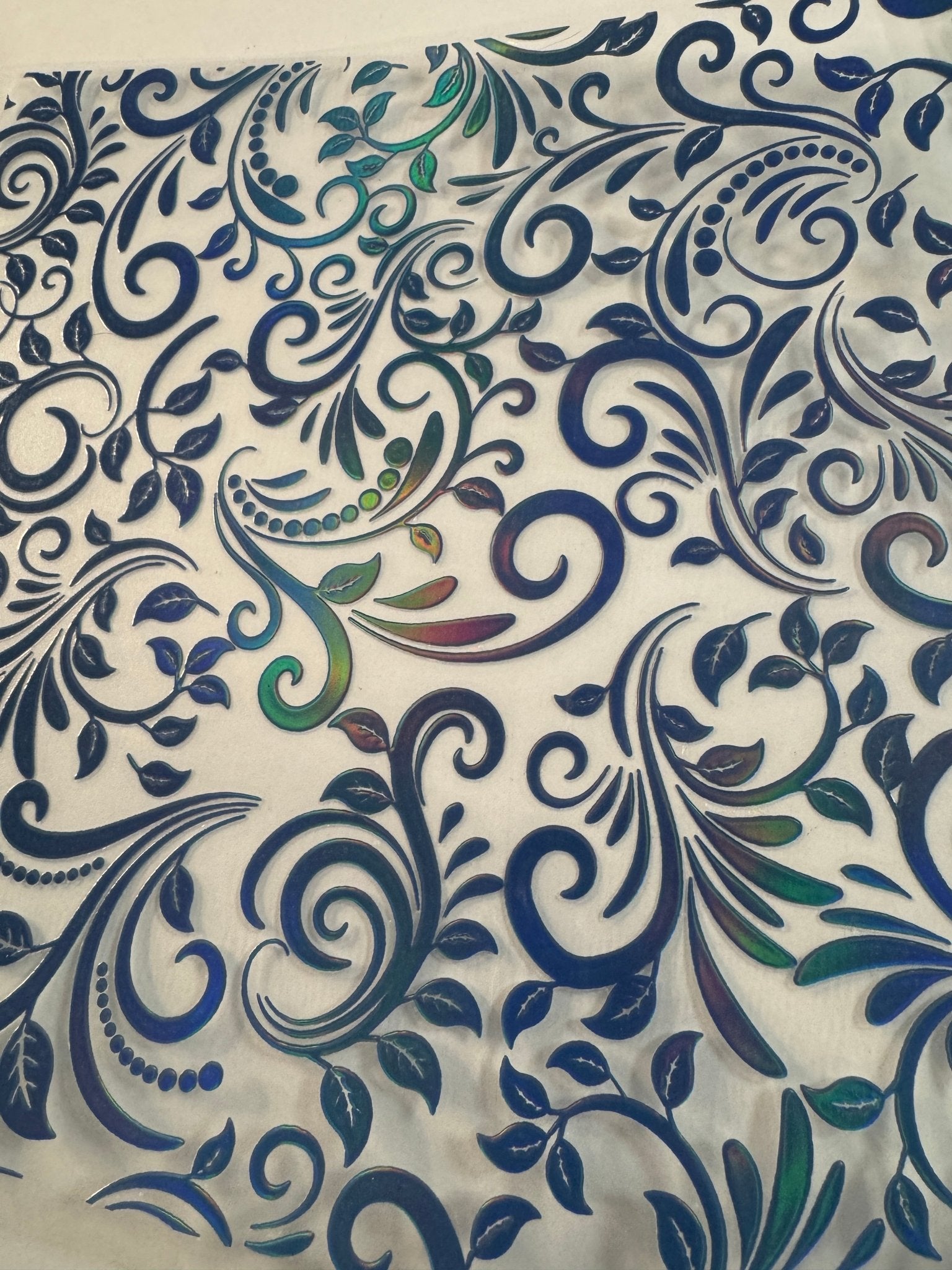 BLUE HOLOGRAPHIC TOOLED LEATHER - 216 Tumblers