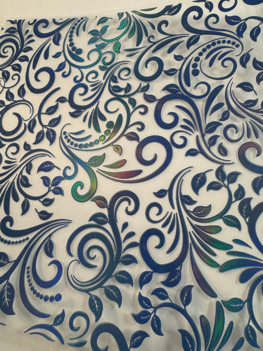 BLUE HOLOGRAPHIC TOOLED LEATHER - 216 Tumblers