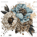 BLUE/CREAM FLORAL DECAL - 216 Tumblers