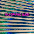 BLUE/GREEN GLITTER HOLOGRAPHIC PINSTRIPES UVDTF 11.25X11.25 - 216 Tumblers