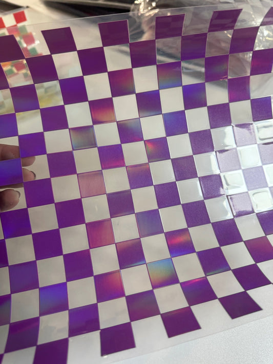 BRIGHT PURPLE CHECKER - HOLOGRAPHIC - 216 Tumblers