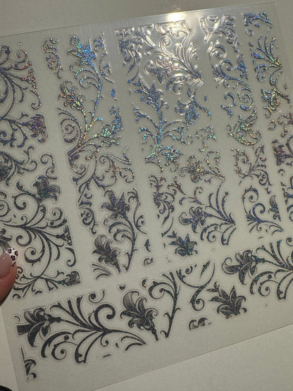 BURNISHED HOLO SILVER GLITTER - TOOLED ELEMENTS - 216 Tumblers