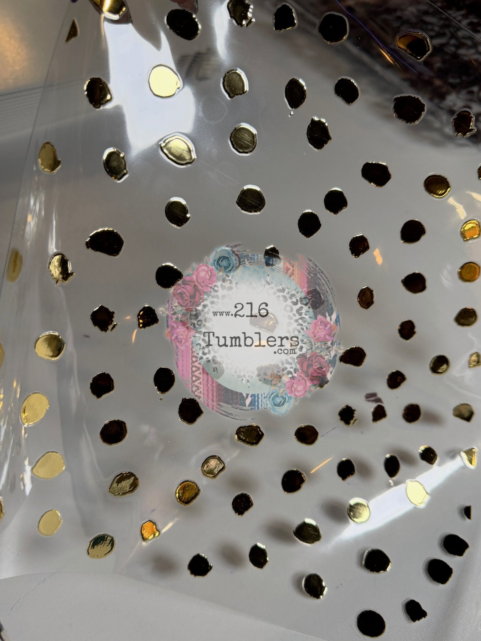 CHAMPAGNE GOLD DALMATIAN DOTS - 216 Tumblers