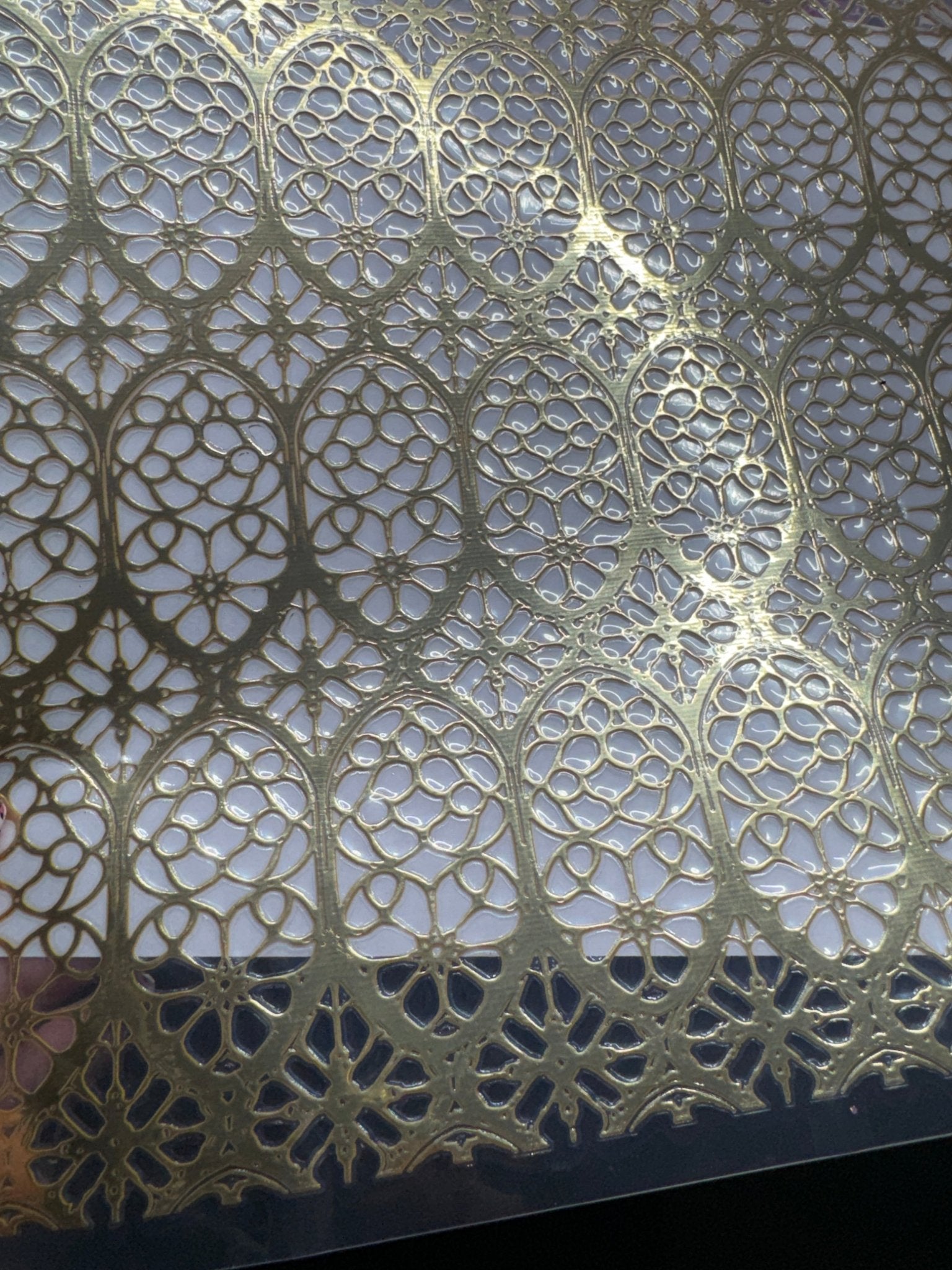 CHAMPAGNE GOLD ORNATE STAINED GLASS - 216 Tumblers