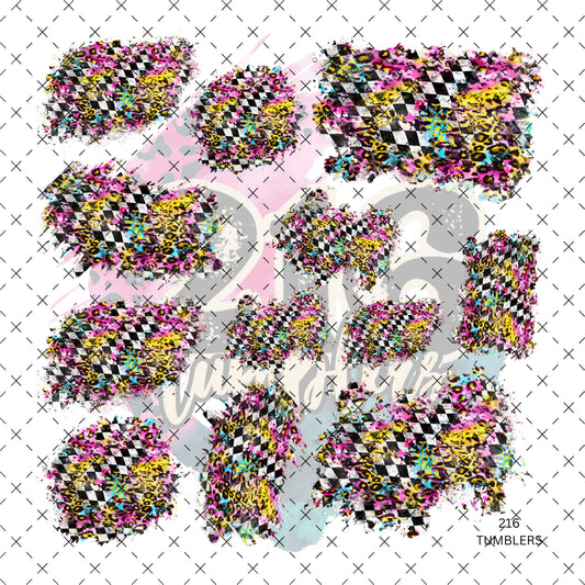 10X10- 102 CHECKERED SPOTS W/LEOPARD