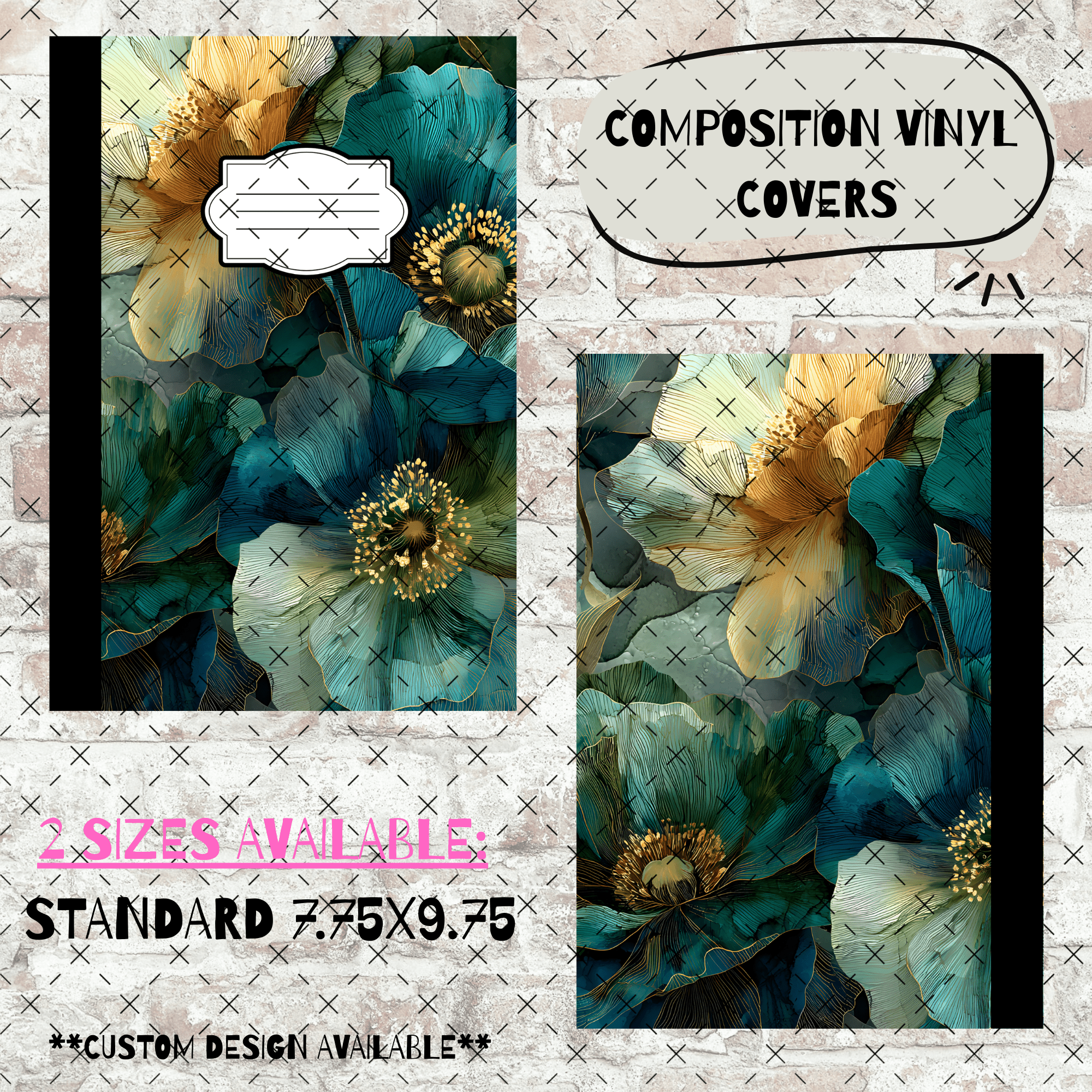COMPOSITION BOOK VINYL - EARTHY FLORALS - 216 Tumblers
