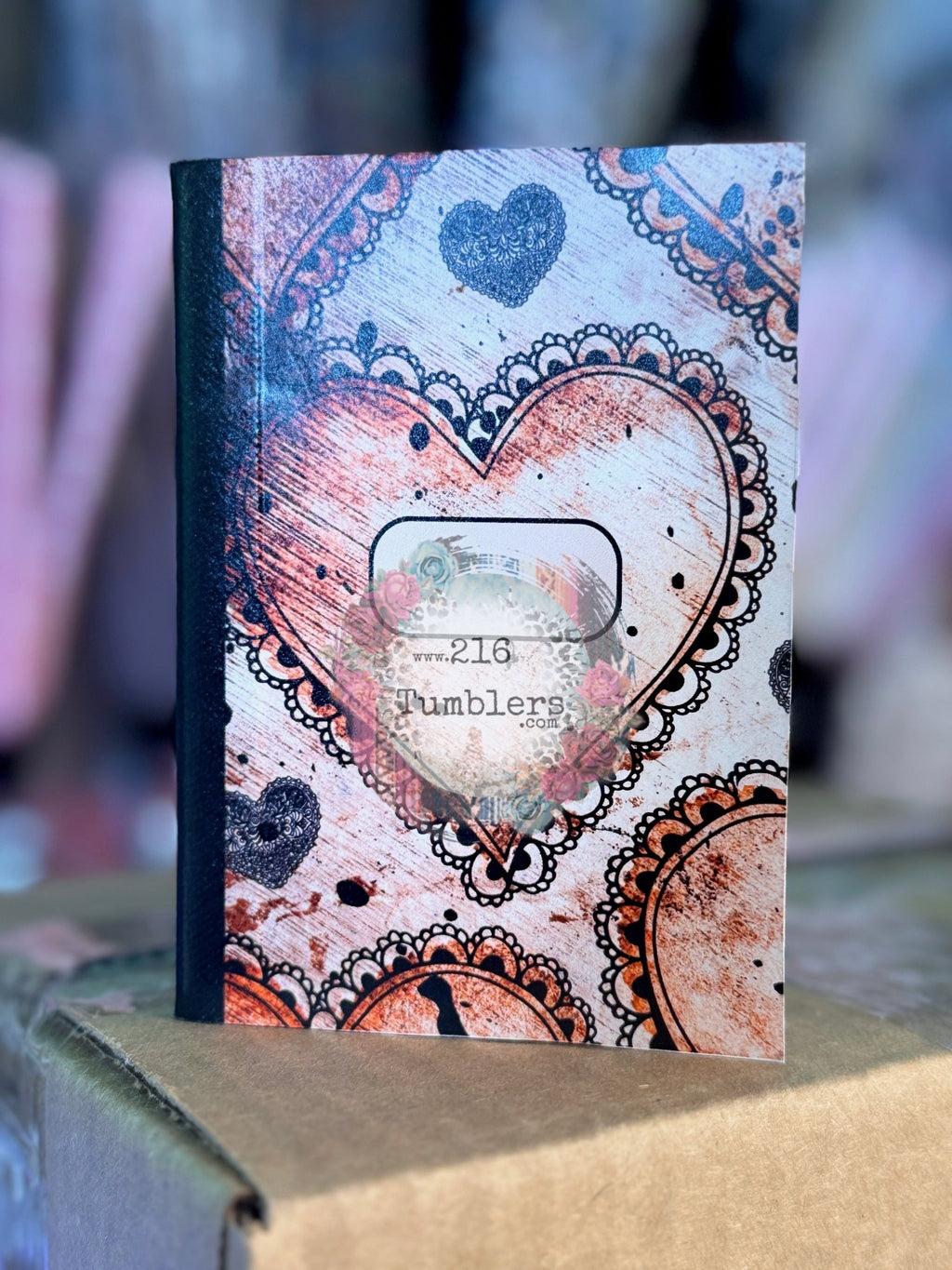 COMPOSITION BOOK VINYL - RUSTIC HEART - 216 Tumblers